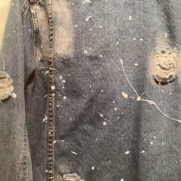 Rolling Paper distressed  jean jacket men size M - Picture 4 of 4